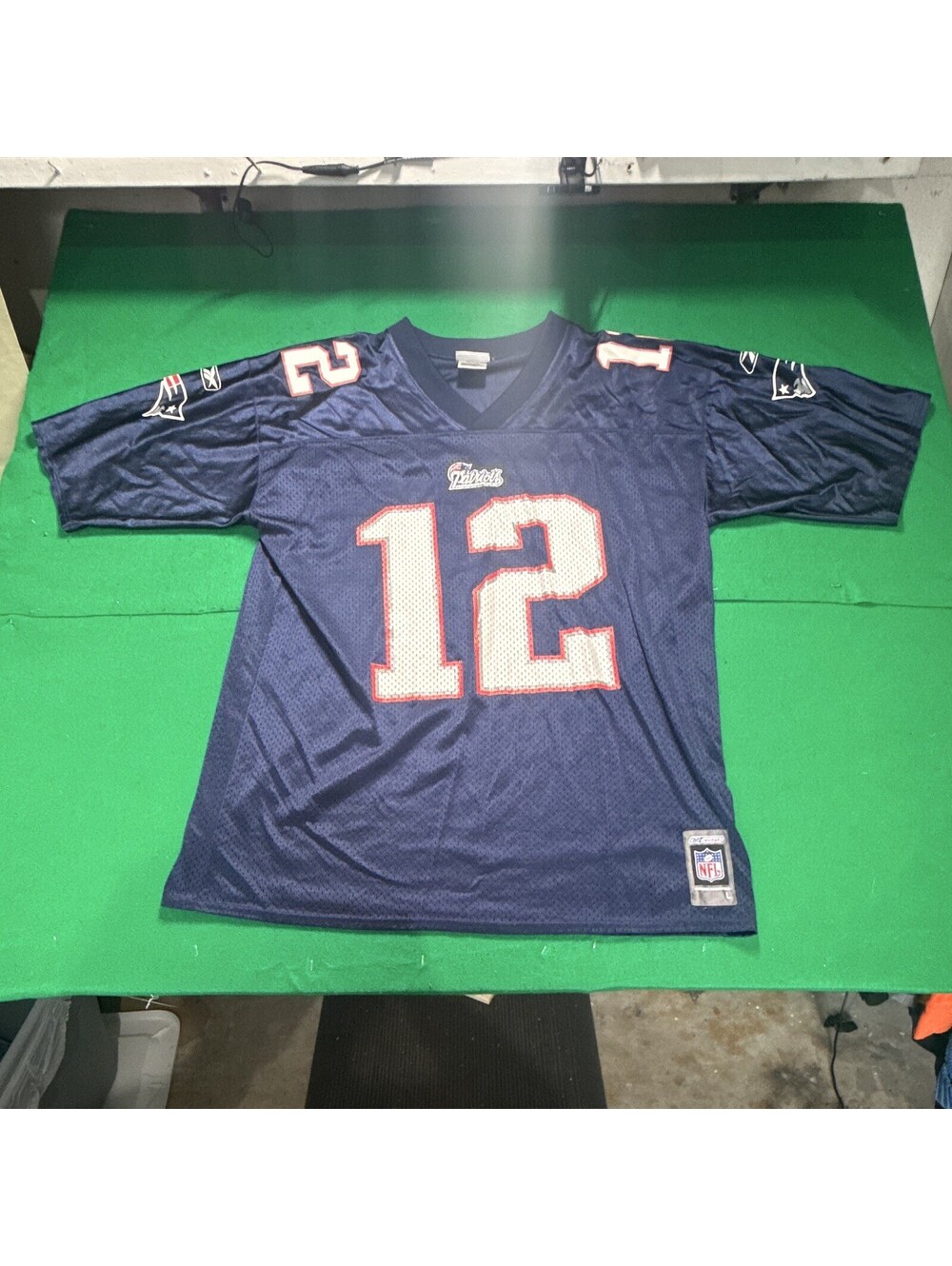 Vintage Reebok New England Patriots Tom Brady #12 Jersey Navy Blue Men's Size XL